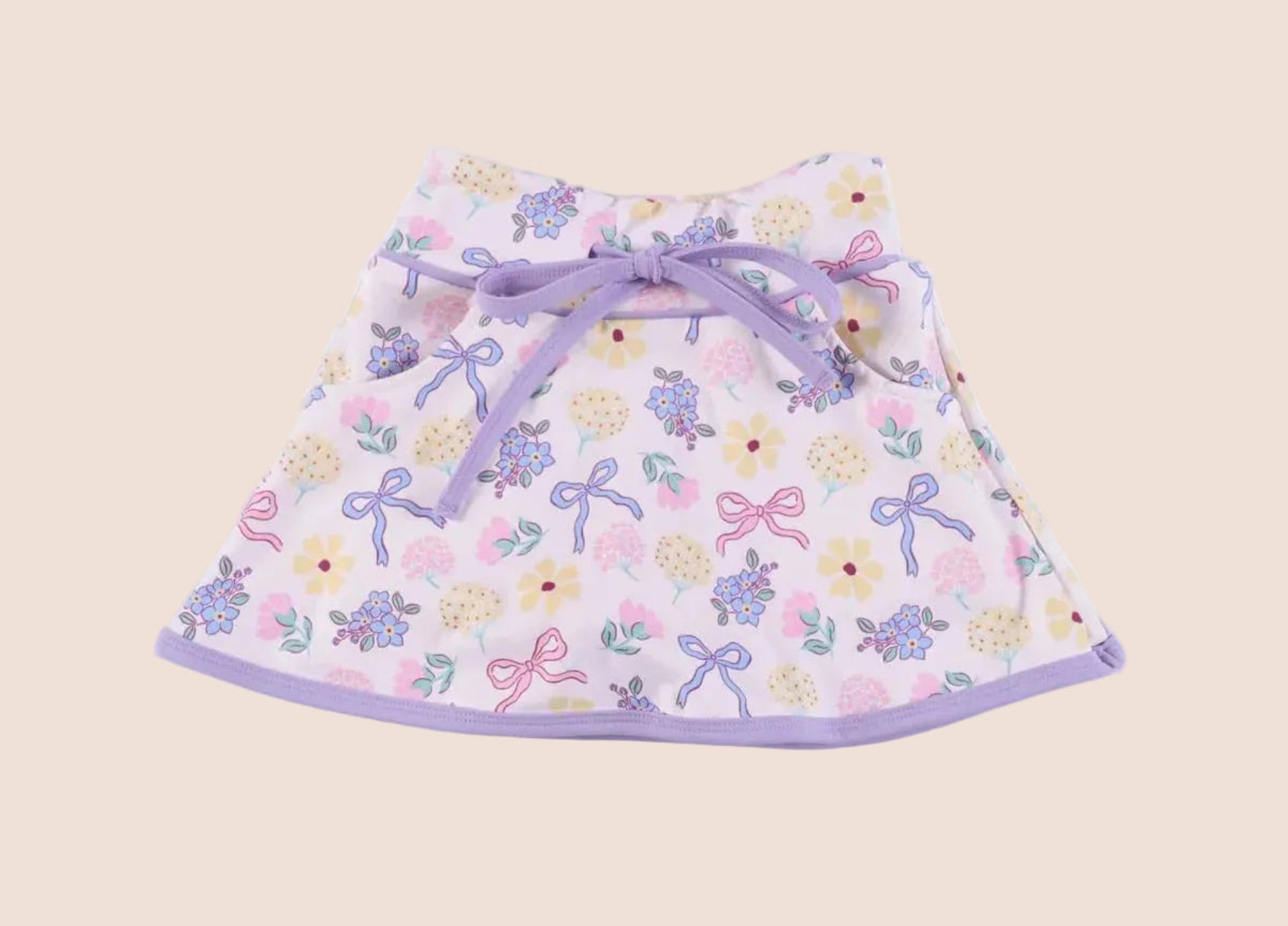 Poppyland Girls Emmy Skort - Bloom and Bows Pattern | HONEYPIEKIDS