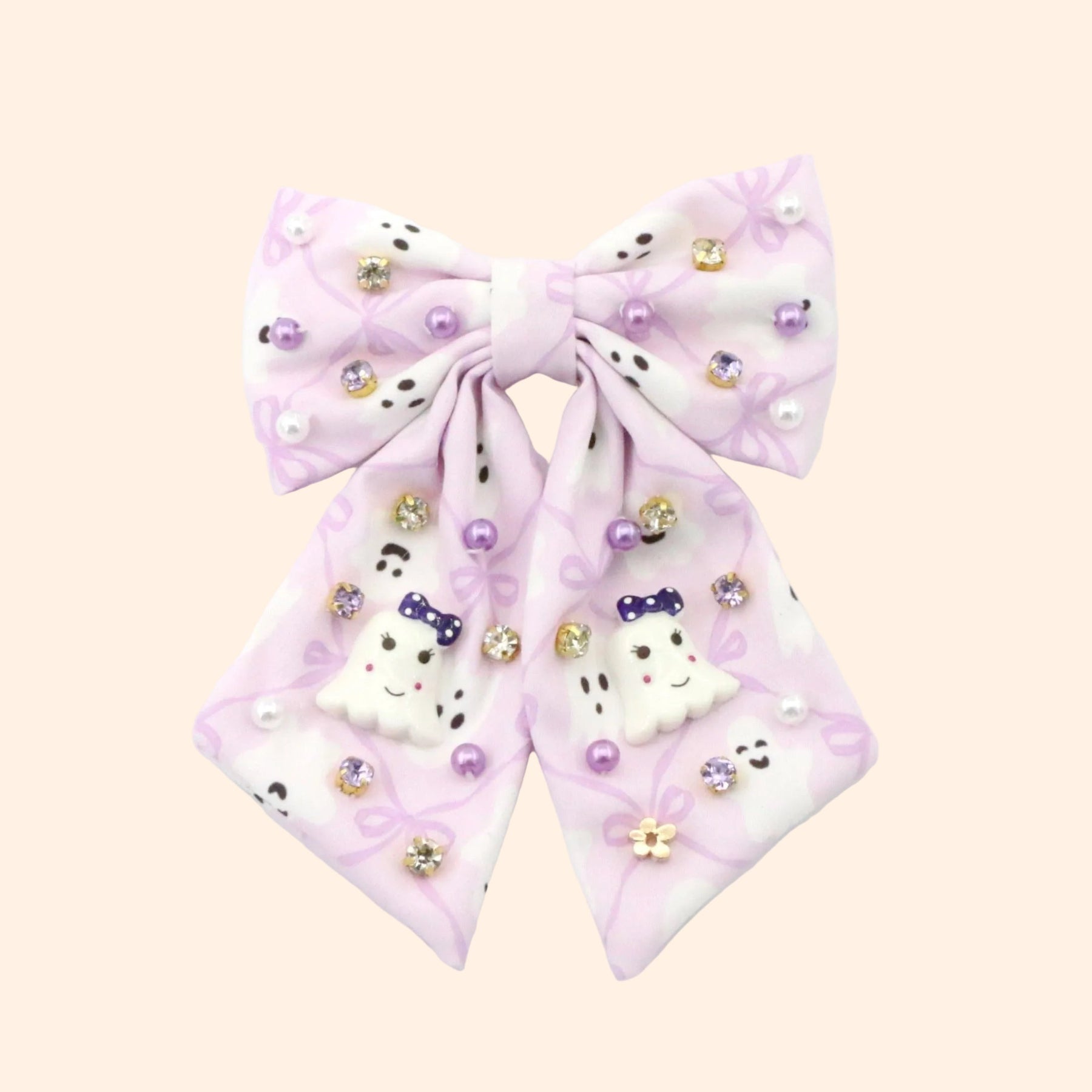 Poppyland Halloween Girly Ghost Bow | HONEYPIEKIDS