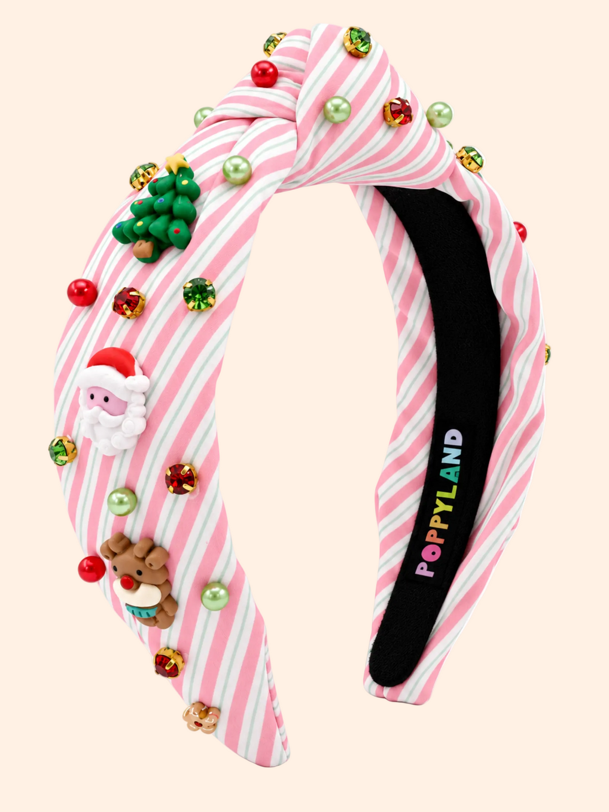 Poppyland Headband - Santa's Stripes | HONEYPIEKIDS | Girls Christmas headband