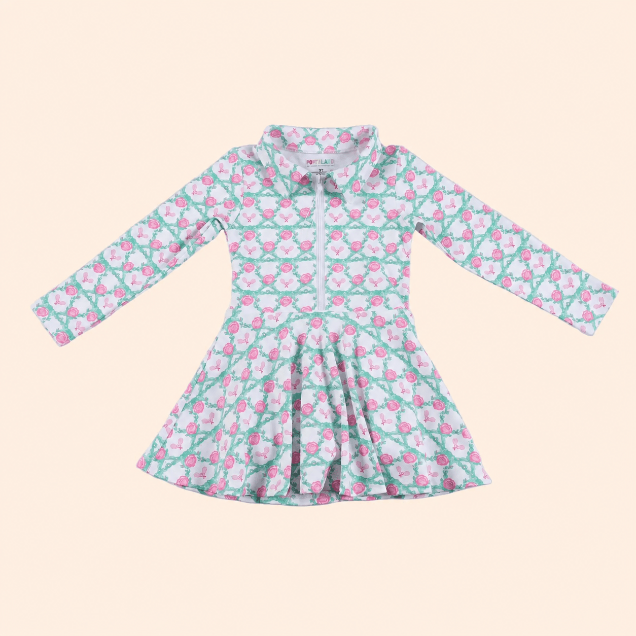 Poppyland Long Sleeve Grace Dress - Court Cutie | HONEYPIEKIDS