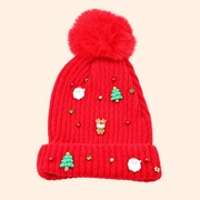 Poppyland Pom Beanie Hat - Santa | HONEYPIEKIDS | Kids Christmas hat