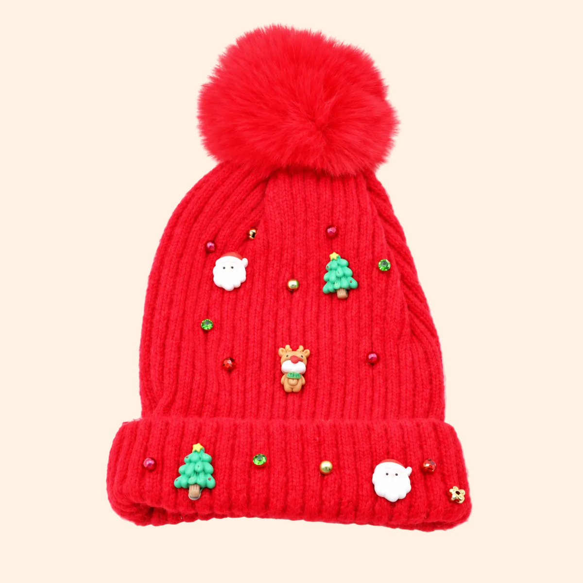 Poppyland Pom Beanie Hat - Santa | HONEYPIEKIDS | Kids Christmas hat