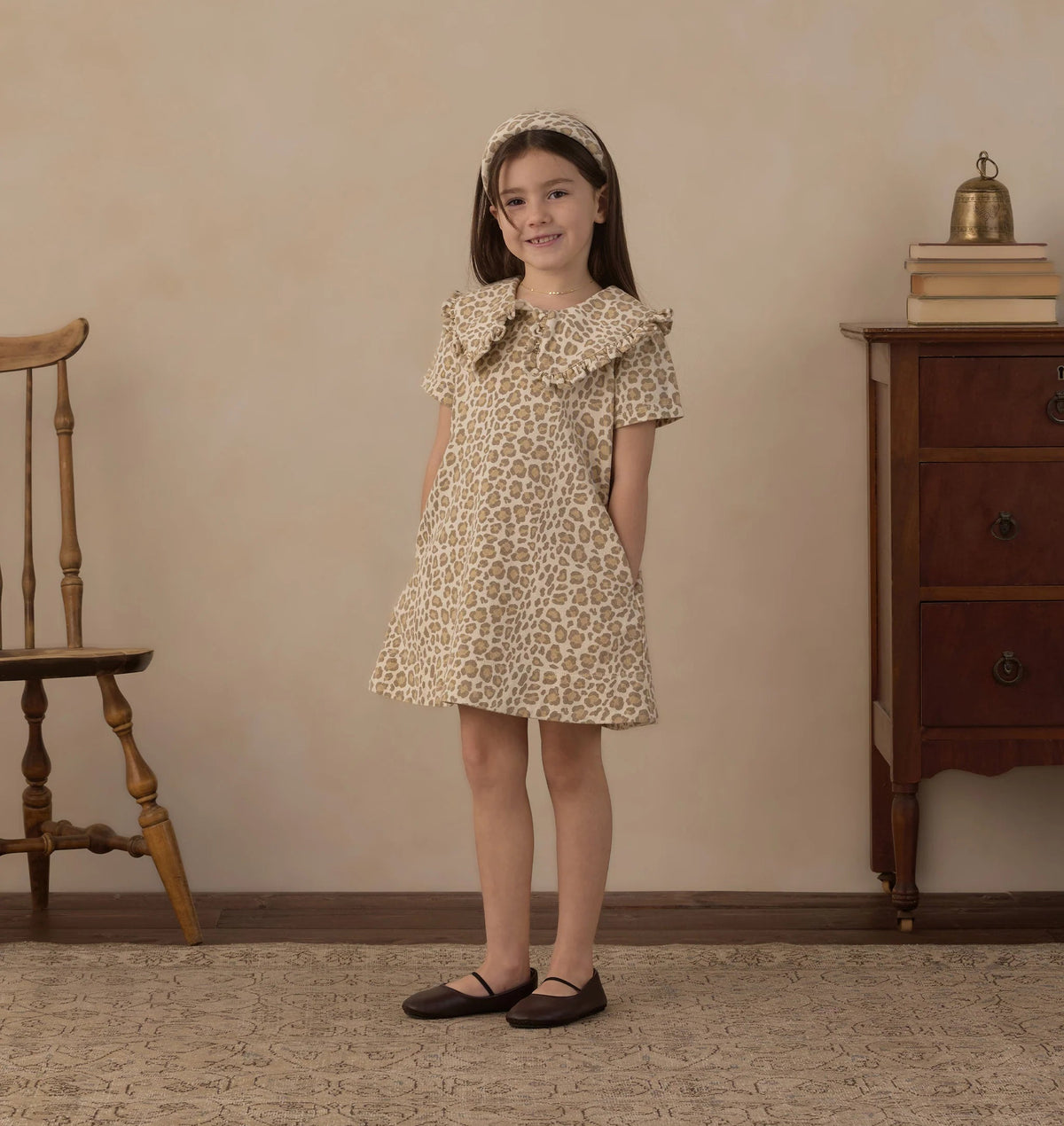 Rylee + Cru Collared Denim Mini Dress - Leopard | HONEYPIEKIDS