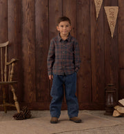 Rylee + Cru Collared Long Sleeve Shirt - Midnight Plaid | HONEYPIEKIDS