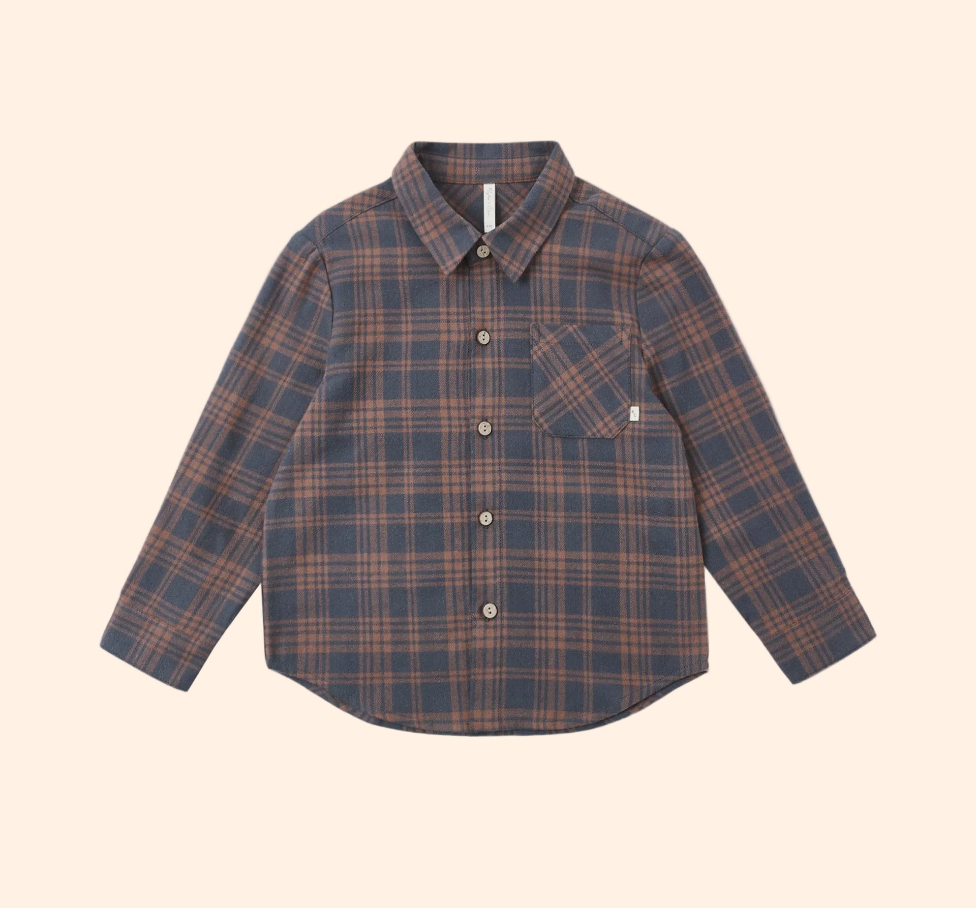 Rylee + Cru Collared Long Sleeve Shirt -Midnight Plaid | HONEYPIEKIDS