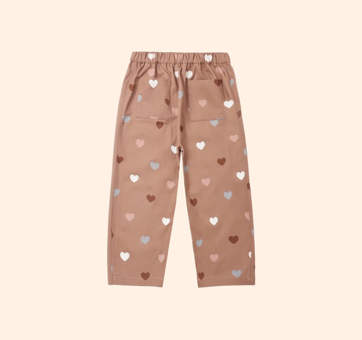 Rylee + Cru Girls Dove Pant - Clay - Hearts | HONEYPIEKIDS