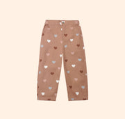 Rylee + Cru Girls Dove Pant - Clay - Hearts | HONEYPIEKIDS
