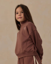 Rylee + Cru Girls Half Zip Sweatshirt - Mulberry | HONEYPIEKIDS