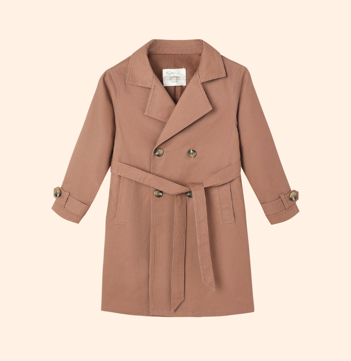 Rylee + Cru Girls Trench Coat - Clay | HONEYPIEKIDS
