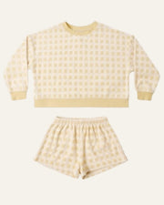 Rylee + Cru Girls Karli Set - Butterscotch Grid | HONEYPIEKIDS
