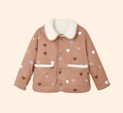 Rylee + Cru Lily Hearts Coat - Clay | HONEYPIEKIDS