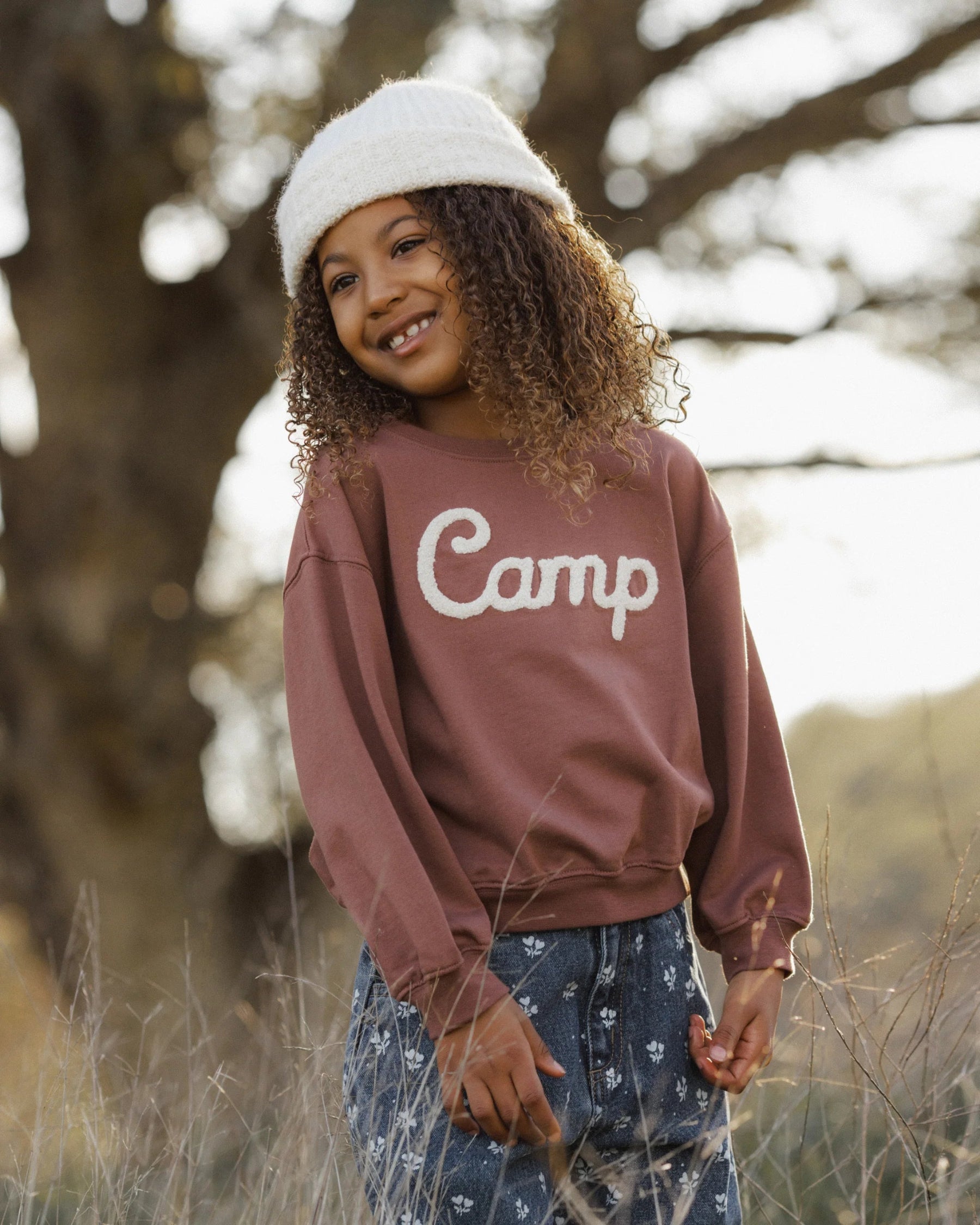 Rylee + Cru Oversized Sweatshirt Camp -Mulberry | HONEYPIEKIDS