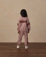 Rylee + Cru Panel Stripe Sweatshirt Rosewood | HONEYPIEKIDS