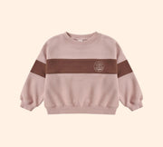 Rylee + Cru Panel Stripe Sweatshirt Rosewood | HONEYPIEKIDS