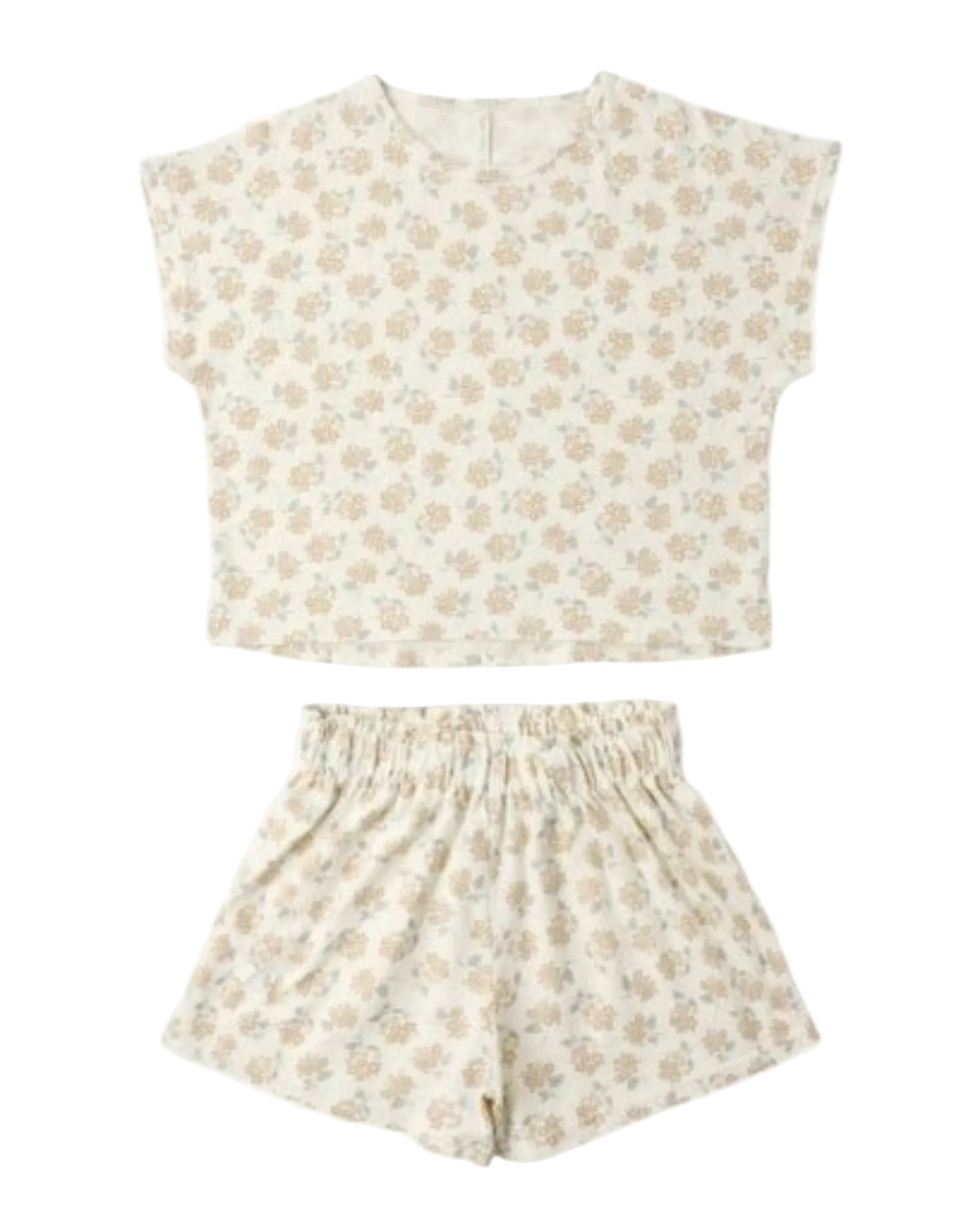 Rylee + Cru RAEGAN SET YELLOW DITSY - IVORY | HONEYPIEKIDS