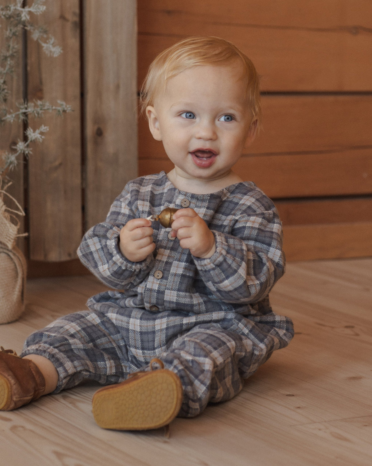 Rylee + Cru Relaxed Woven Jumpsuit - Winter Plaid | HONEYPIEKIDS