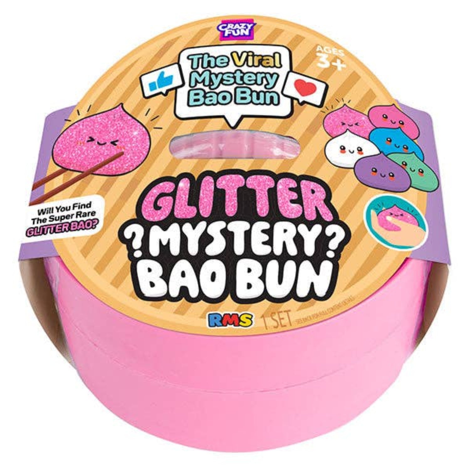 Showcase Viral Mystery Bao Bun PINK GLITTER Dumpling Squishy Toy | HONEYPIEKIDS