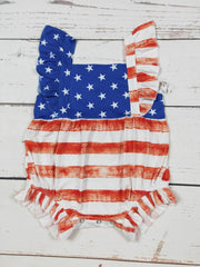 Stars And Stripes 4th of July Infant Bubble Romper | HONEYPIEKIDS 