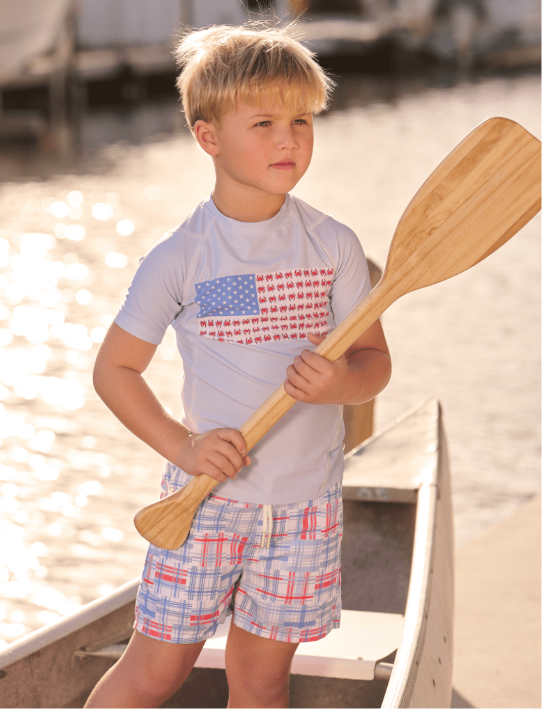 Sugar Bee Boys Swim Shorts - Cape Cod | HONEYPIEKIDS