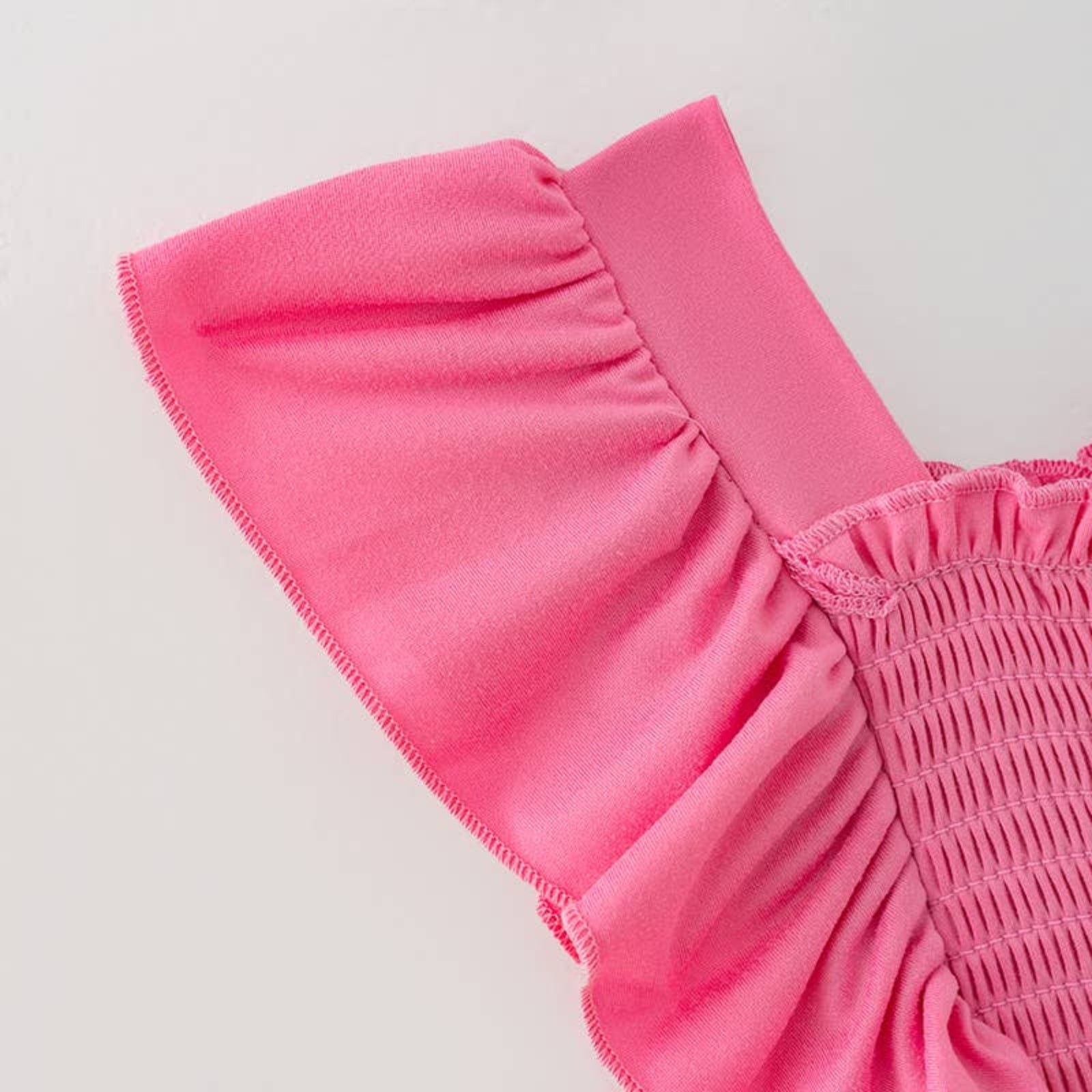 Summer Rainbow Striped Smocking Ruffled Little Girls Dress | HONEYPIEKIDS