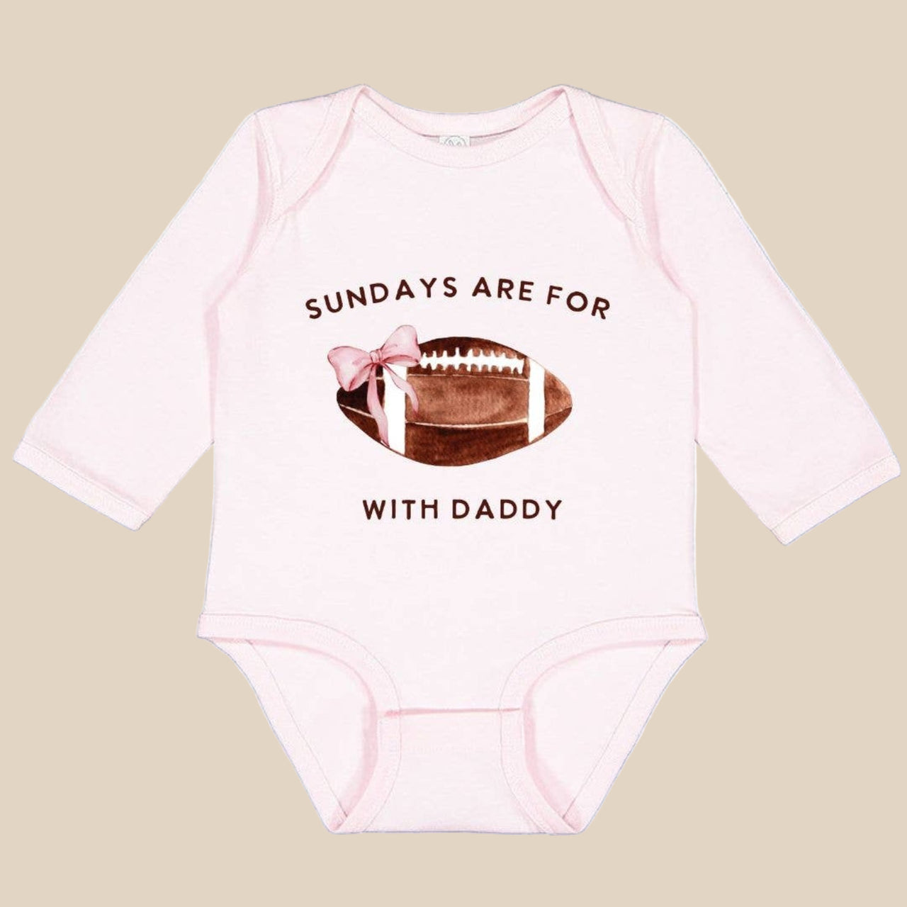 Sweet Wink Baby Girls Pink Football With Daddy L/S Bodysuit | HONEYPIEKIDS 