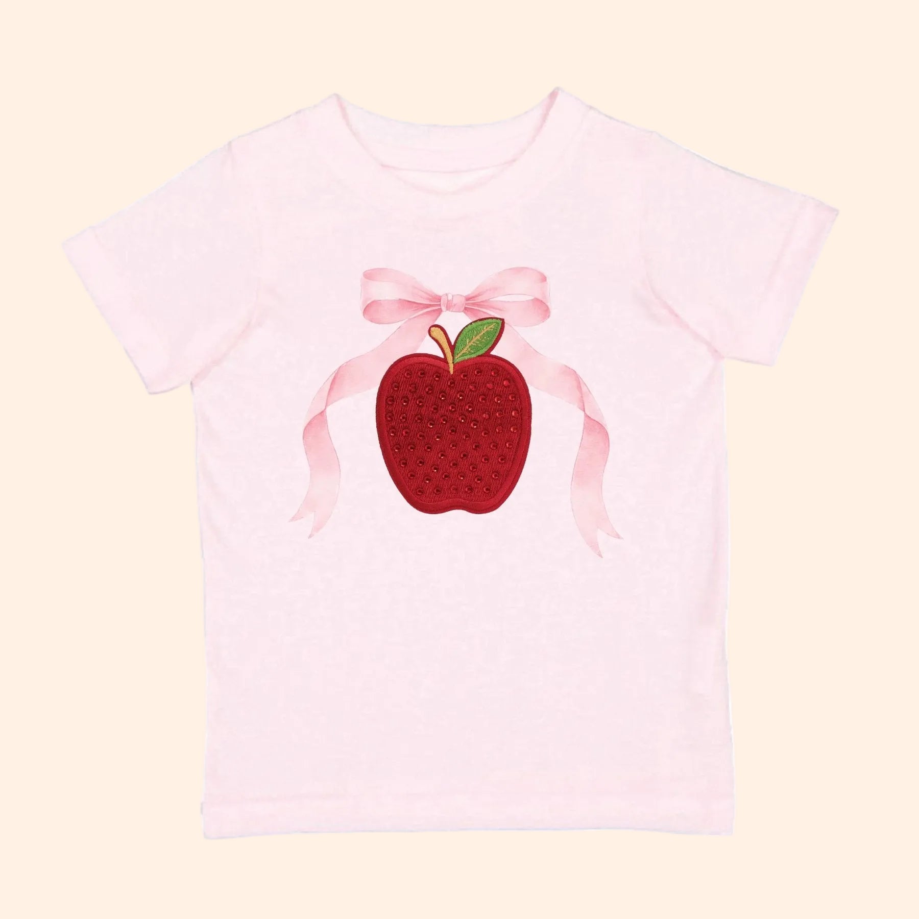 Sweet Wink Girls Rhinestone Apple Patch T-Shirt | HONEYPIEKIDS