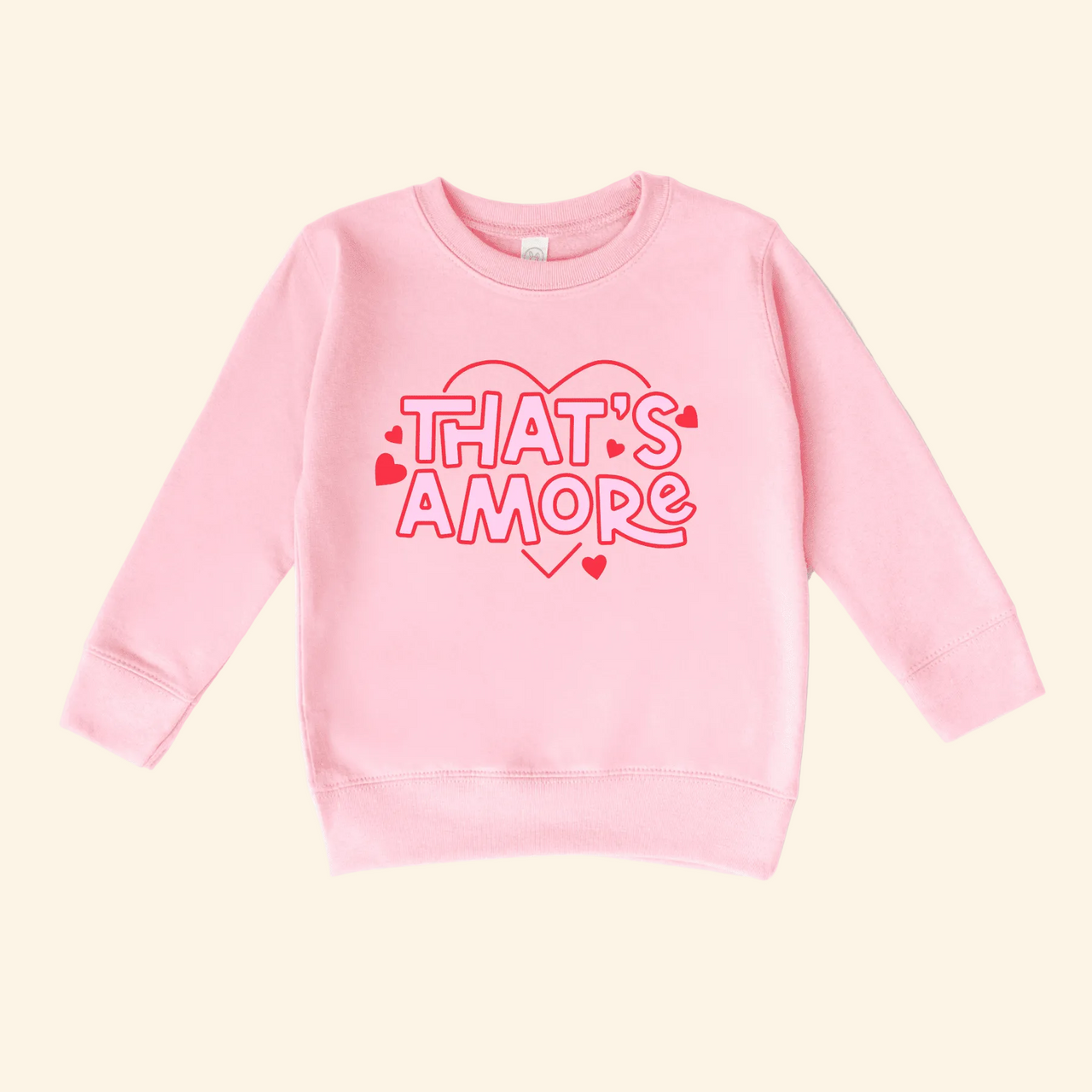 That's Amore Girls Valentine's Day Sweatshirt | HONEYPIEKIDS