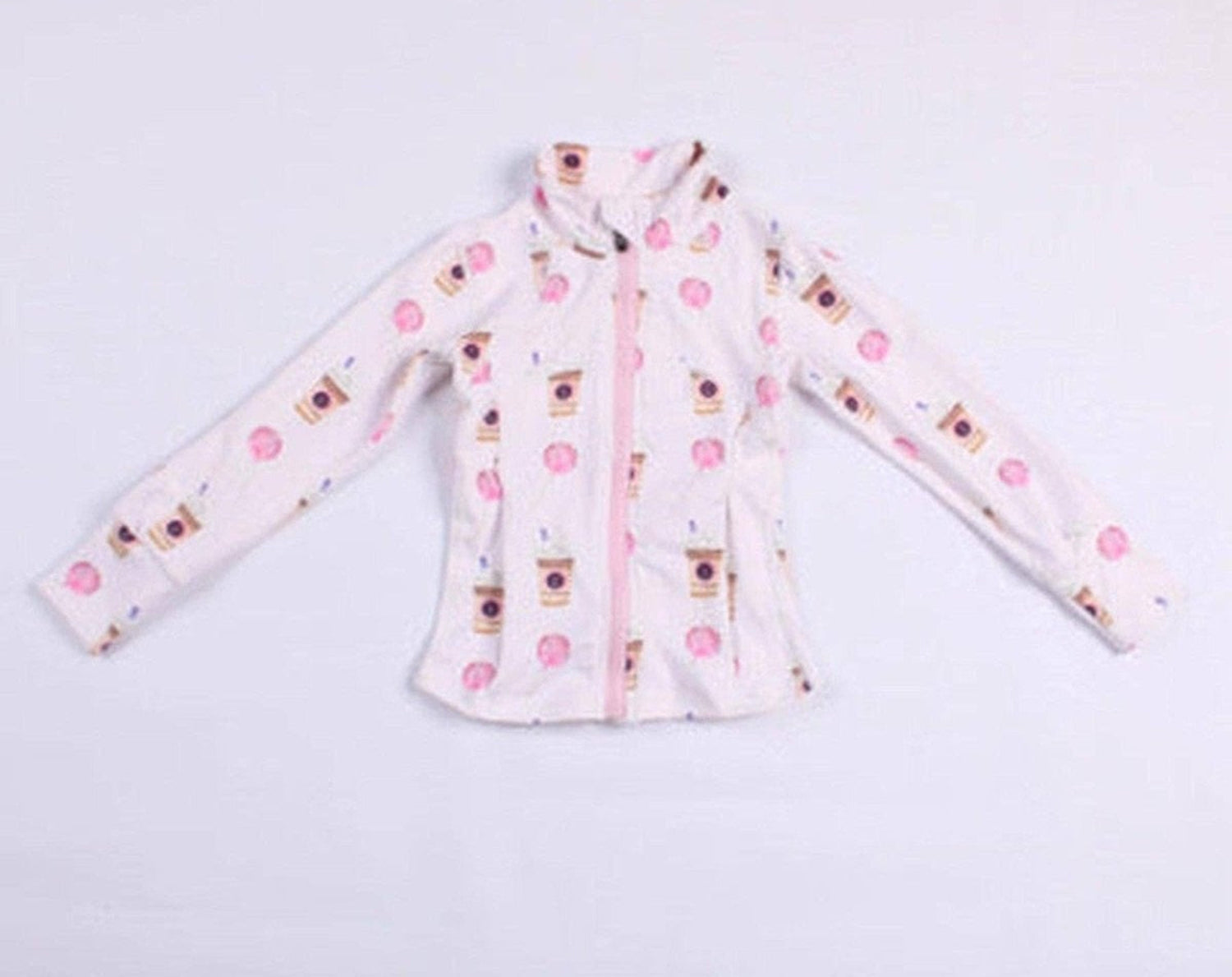 Three Wildflower Designs Latte and Cake Pop Girls Athletic Jacket | HONEYPIEKIDS