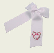 Winn and William Large Floral Minnie Hand-Embroidered Hair Bow | HONEYPIEKIDS