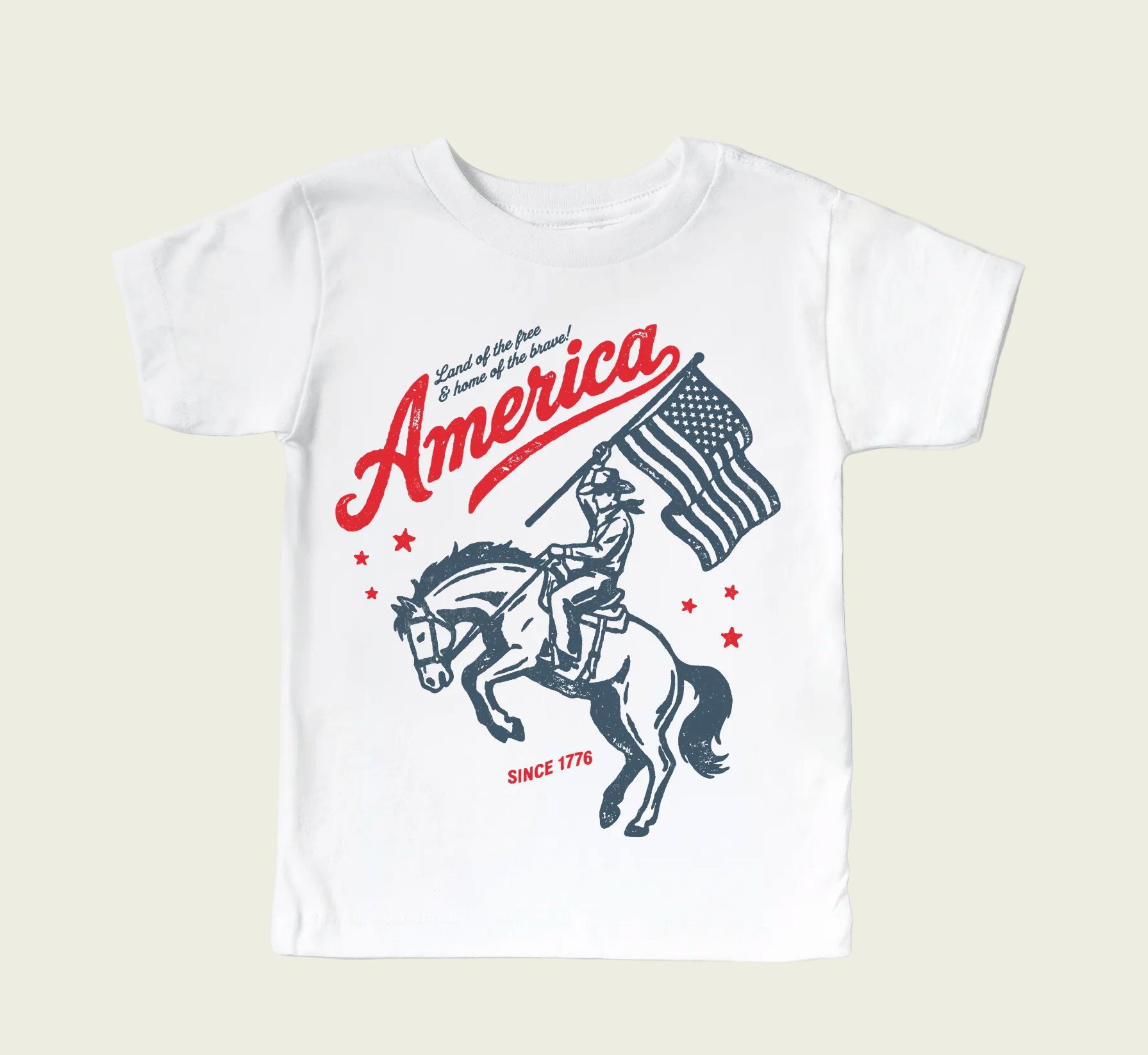 American Cowboy 1776 Flag 4th of July Boys T-Shirt | HONEYPIEKIDS