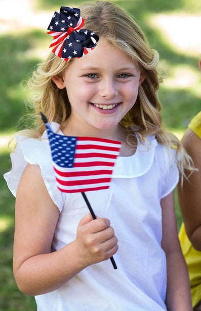 American Flag Hair Bow Clip | HONEYPIEKIDS