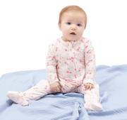 Angel Dear 2 Way Ruffle Back Zipper Footie - Sweet Bow Cherries | HONEYPIEKIDS