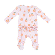 Angel Dear 2 Way Ruffle Back Zipper Footie - Sweet Peach | HONEYPIEKIDS 
