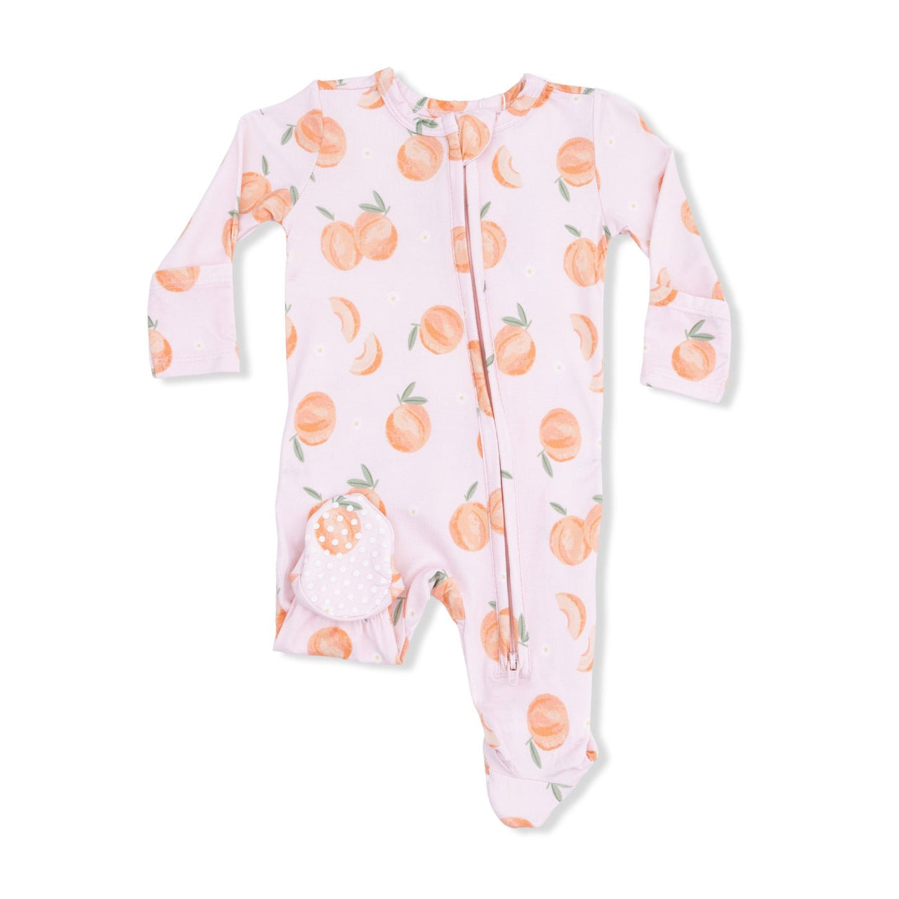 Angel Dear 2 Way Ruffle Back Zipper Footie - Sweet Peach | HONEYPIEKIDS 