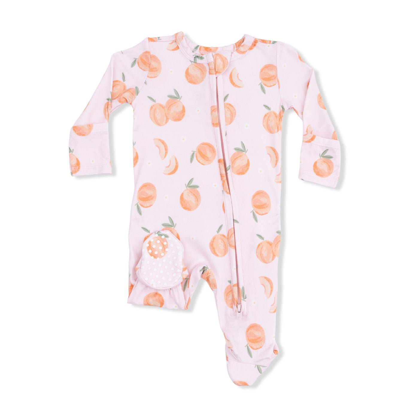 Angel Dear 2 Way Ruffle Back Zipper Footie - Sweet Peach | HONEYPIEKIDS 