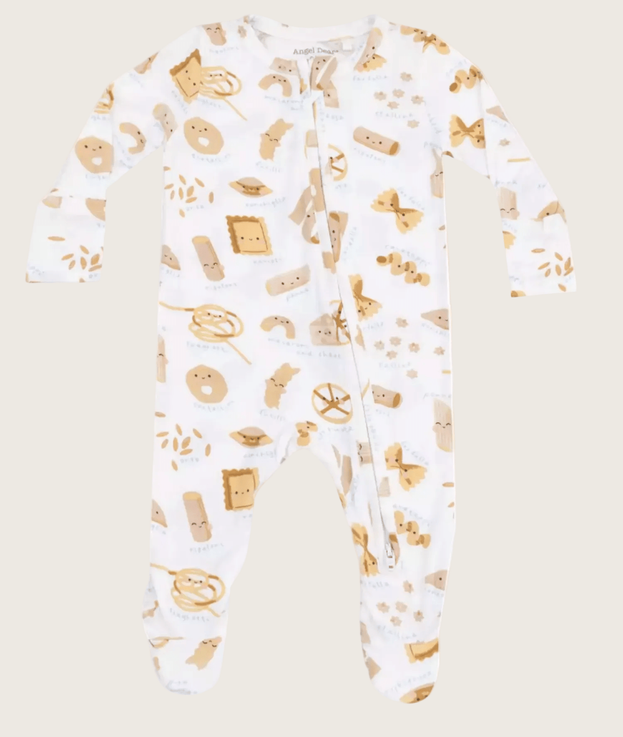 Angel Dear 2 Way Zipper Footie - Cute Pasta | HONEYPIEKIDS