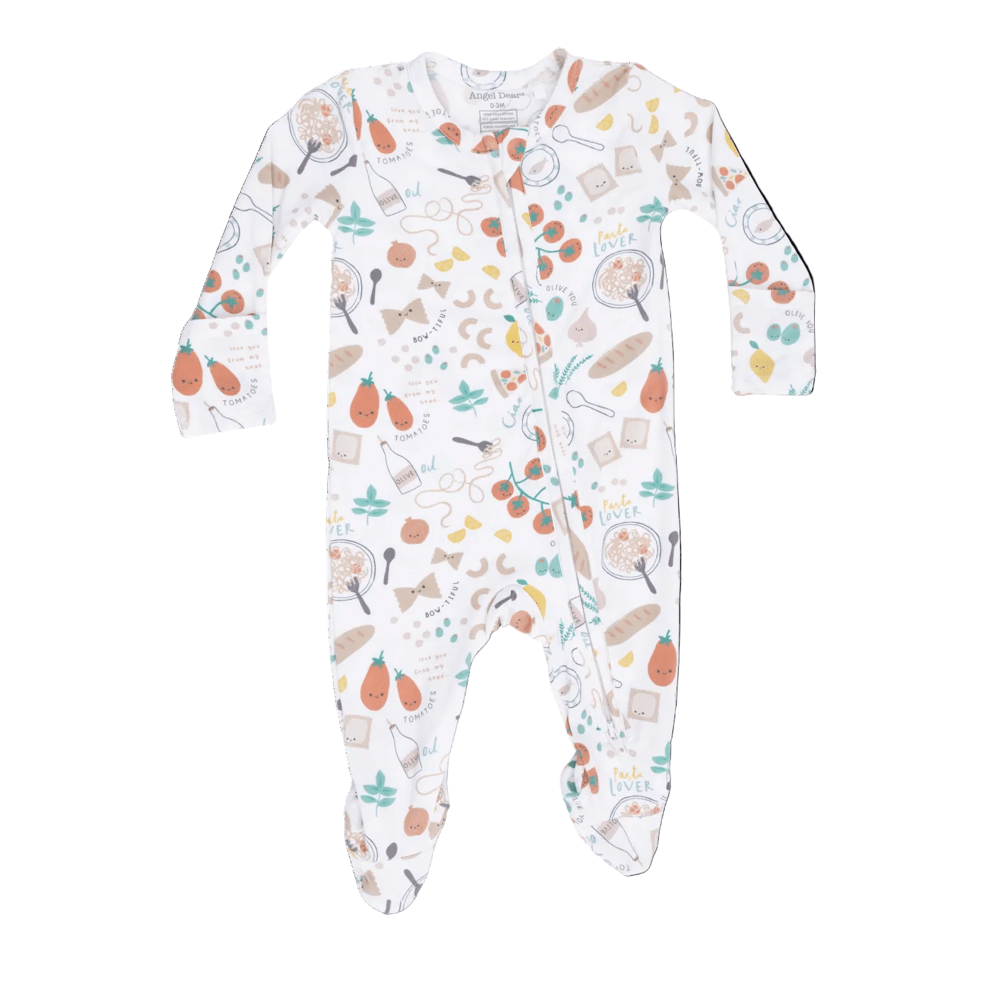 Angel Dear 2 Way Zipper Footie - Pasta Lovers | HONEYPIEKIDS