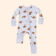 Angel Dear 2 Way Zipper Romper Pajamas - Footballs Playing Football | HONEYPIEKIDS