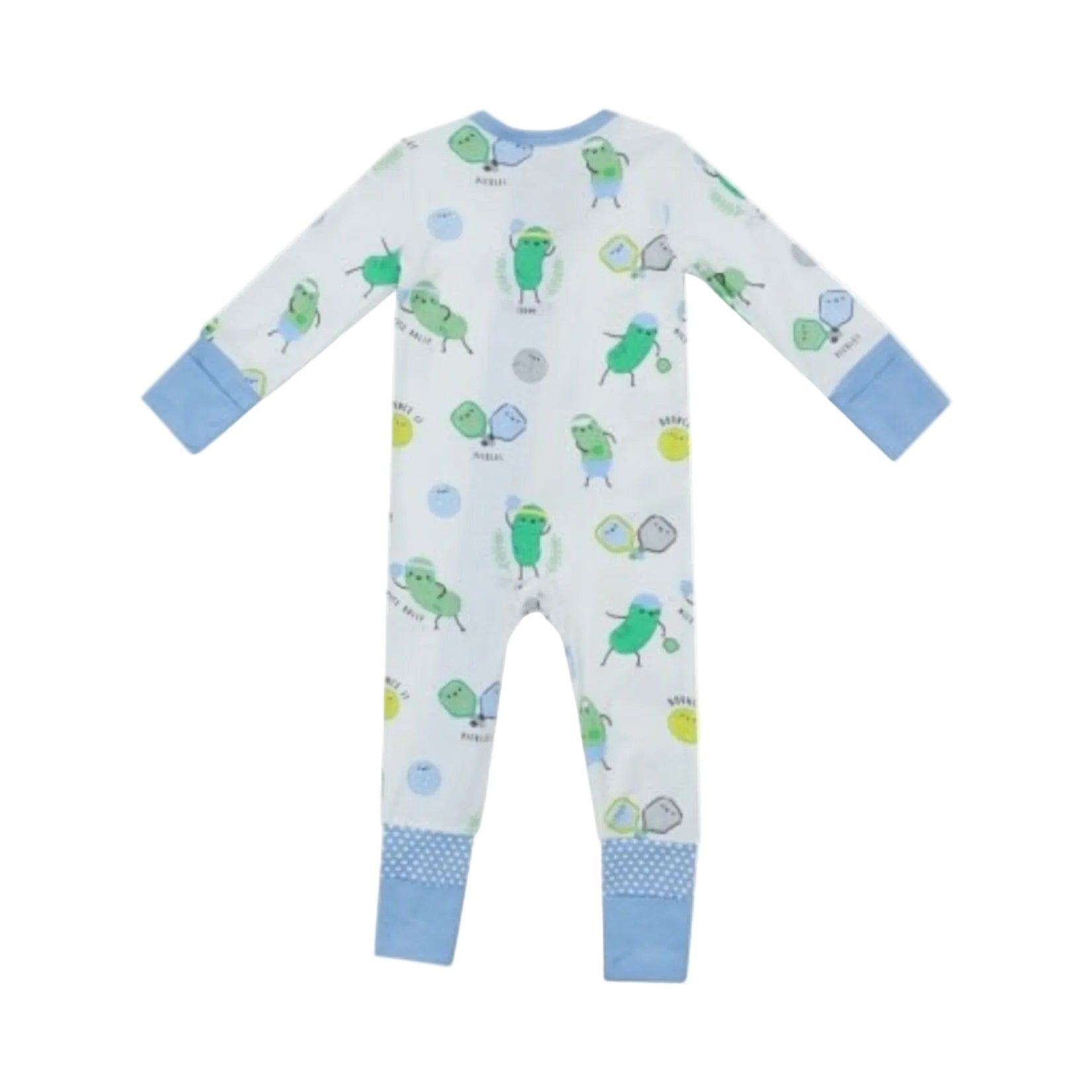 Angel Dear 2 Way Zipper Romper - Pickleball Blue | HONEYPIEKIDS