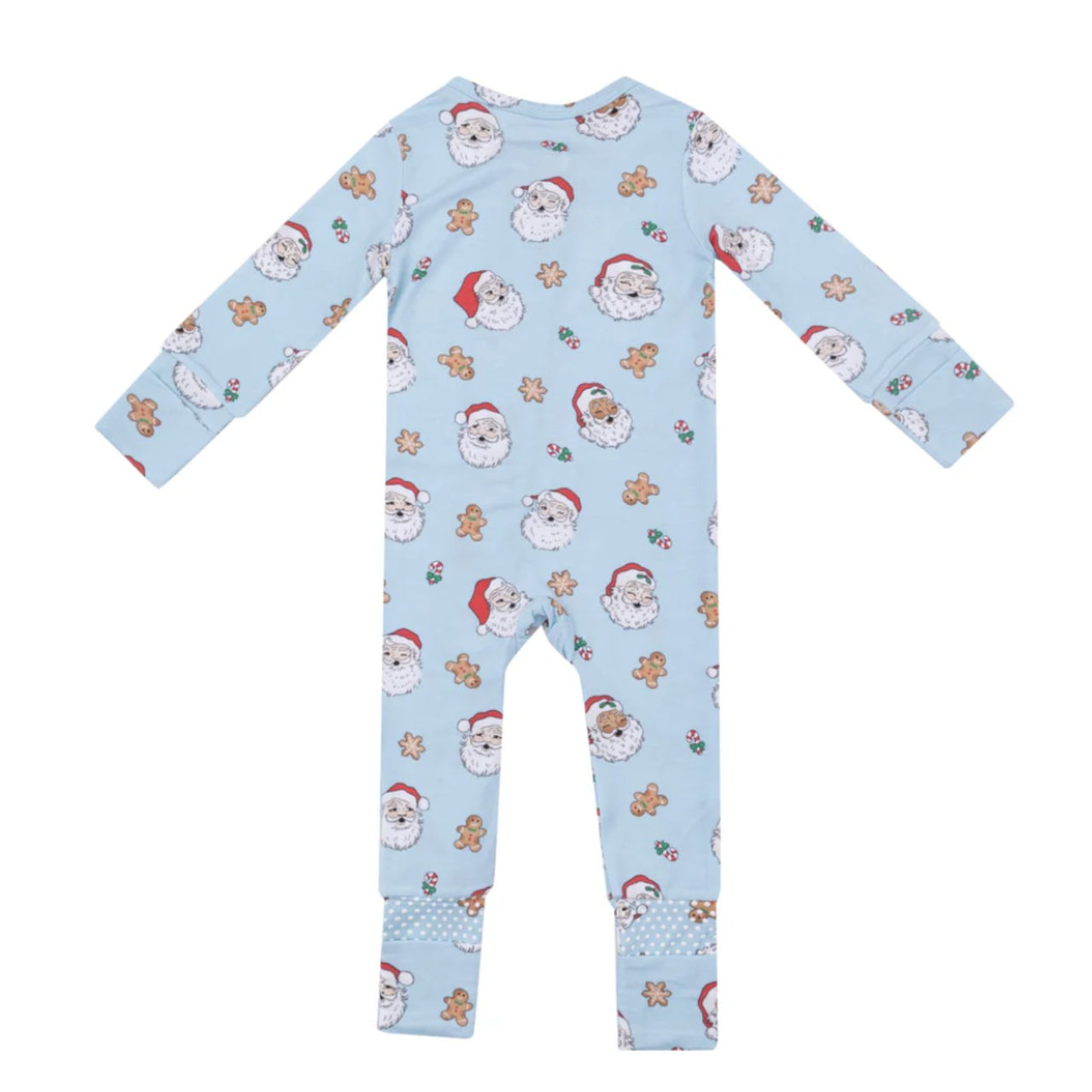 Angel Dear Baby Blue Vintage Santa 2 Way Zipper Romper | HONEYPIEKIDS 
