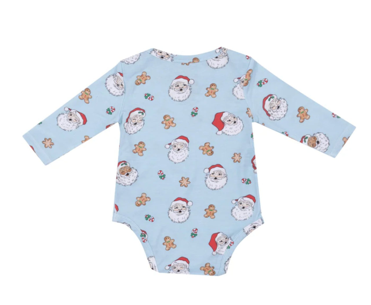 Angel Dear Baby Onesie Long Sleeve Bodysuit - Blue Vintage Santa | HONEYPIEKIDS 