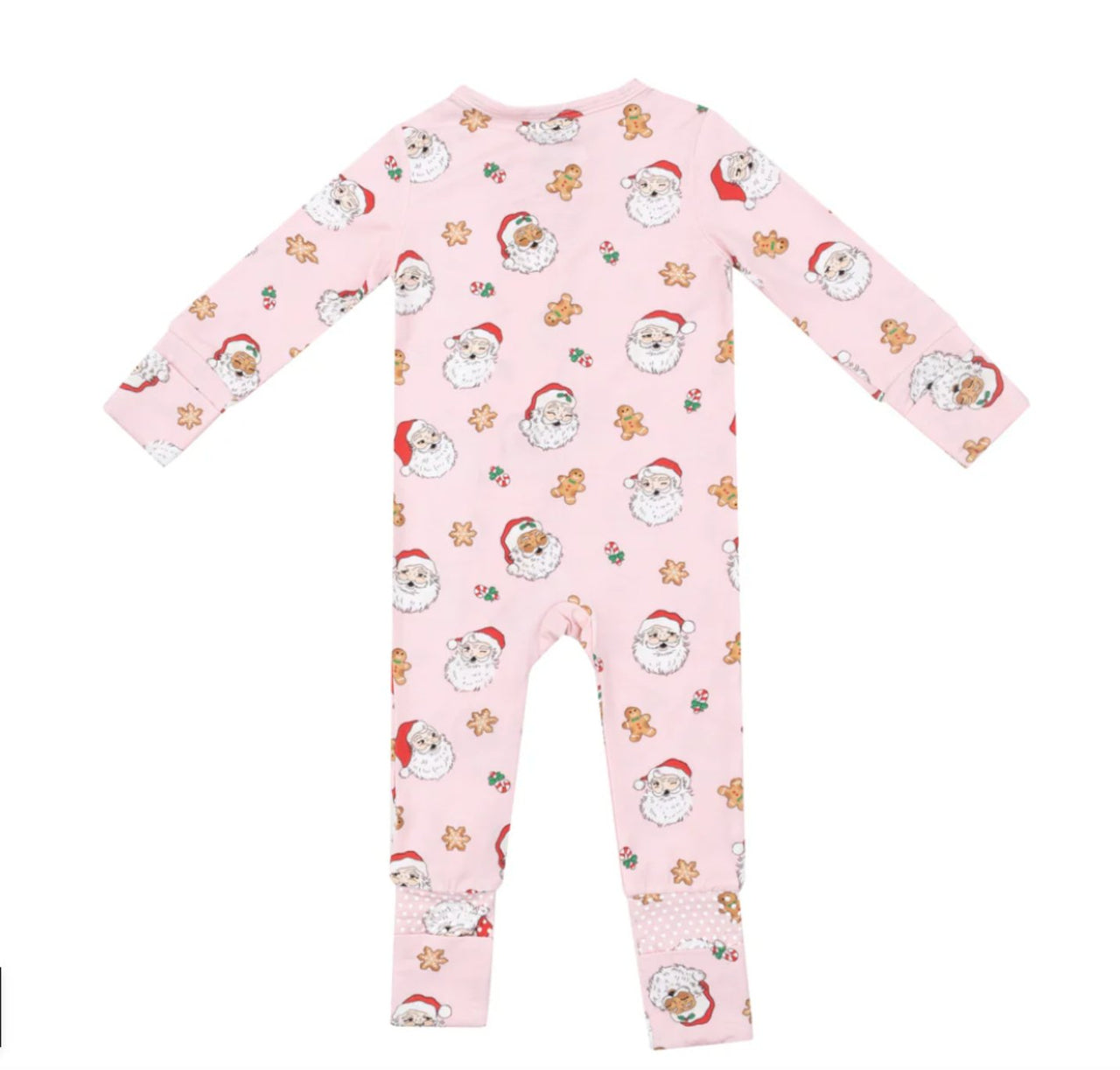 Angel Dear Baby Pink Vintage Santa 2 Way Zipper Romper | HONEYPIEKIDS 