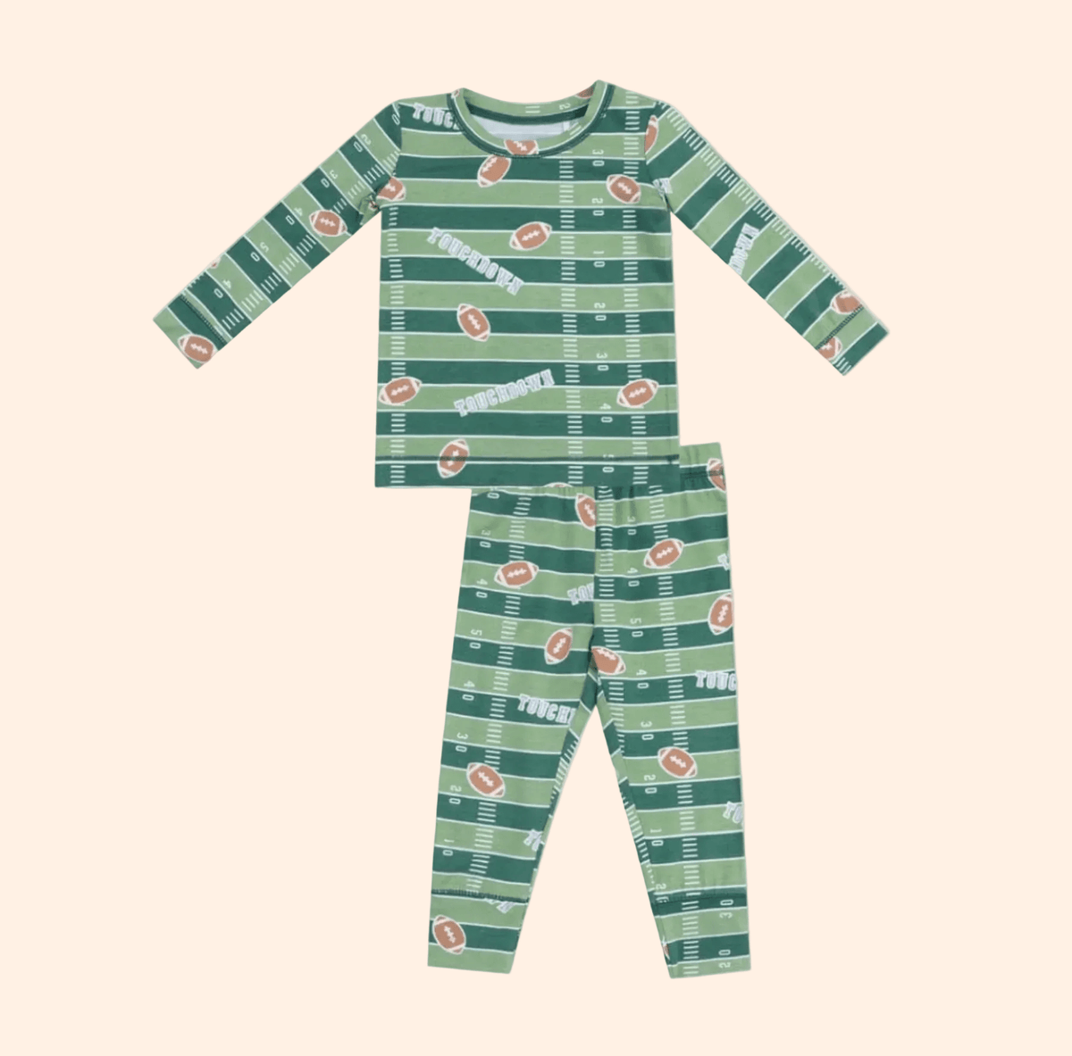 Angel Dear L/S Lounge Pajamas - Glow in the Dark Football Field | HONEYPIEKIDS