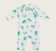 Angel Dear Polo Romper - Blue Pickleball | HONEYPIEKIDS