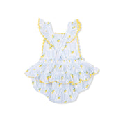 Angel Dear Ric Rac Ruffle Sunsuit Romper - Lovely Lemons | HONEYPIEKIDS