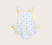 Angel Dear Ric Rac Ruffle Sunsuit Romper - Lovely Lemons | HONEYPIEKIDS