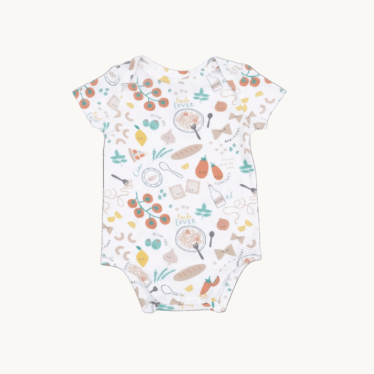 Angel Dear Short Sleeve Bodysuit - Pasta Lovers | HONEYPIEKIDS