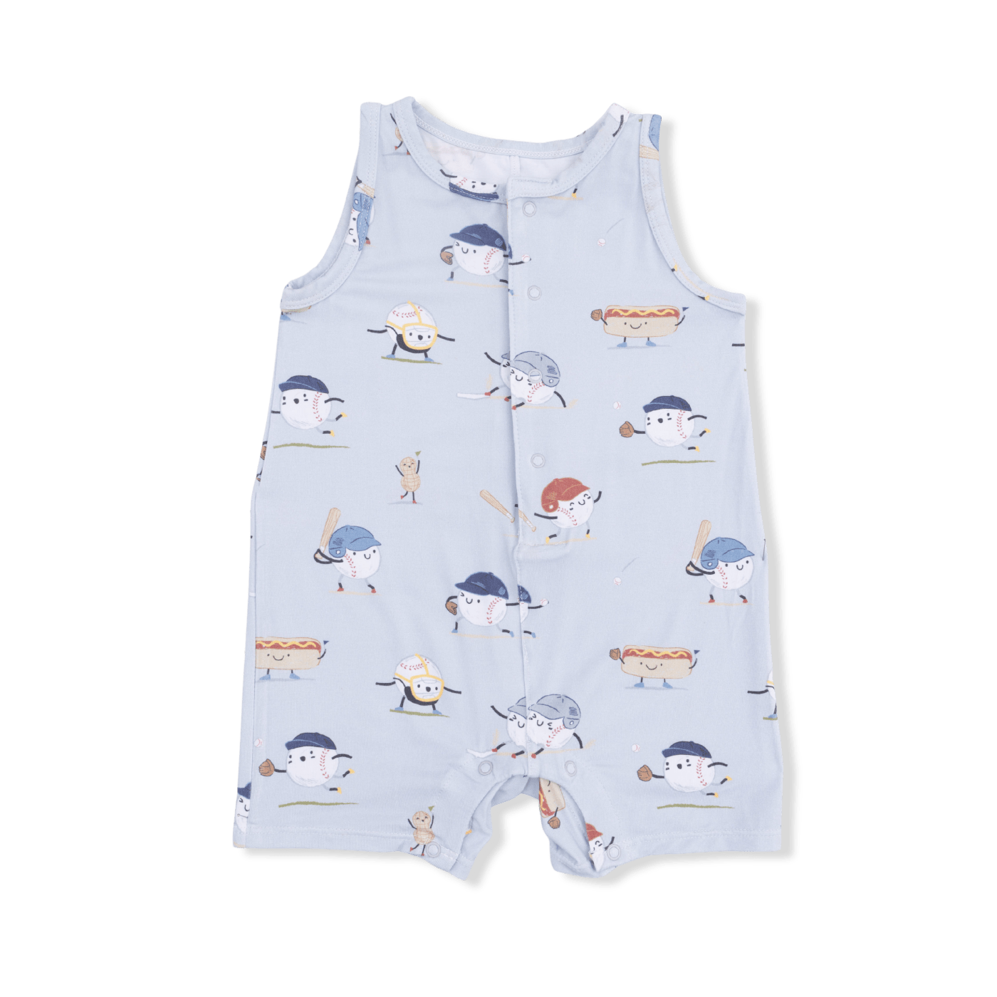 Angel Dear Sleeveless Shortie Romper - Baseballs Playing Baseball | HONEYPIEKIDS