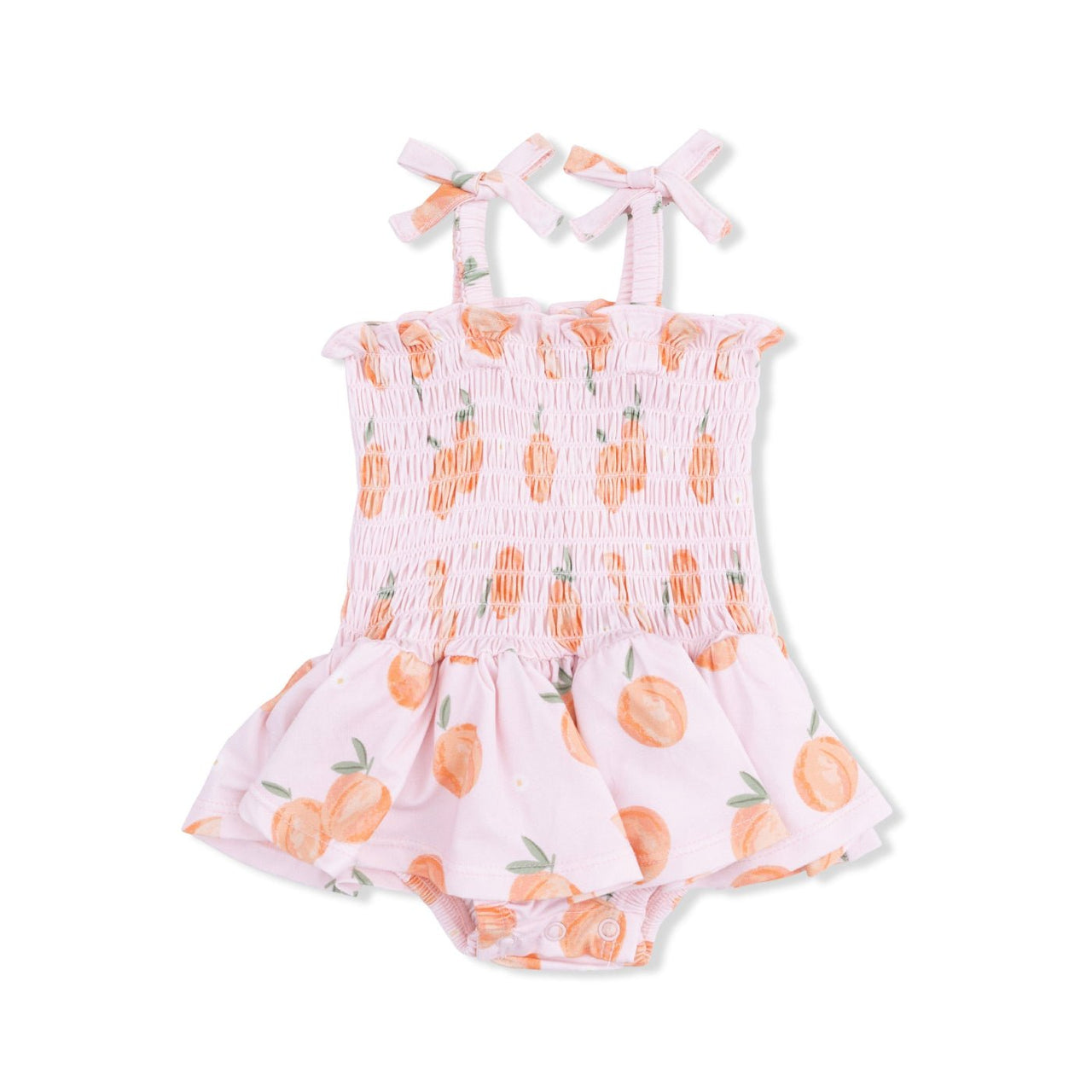 Angel Dear Smocked Skirted Bubble - Sweet Peach | HONEYPIEKIDS