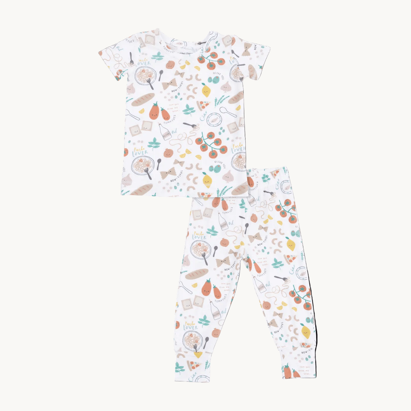 Angel Dear S/S Loungewear Pajama Set - Pasta Lovers | HONEYPIEKIDS